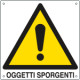 Etichetta autoadesiva pericolo oggetti sporgenti EN ISO 7010