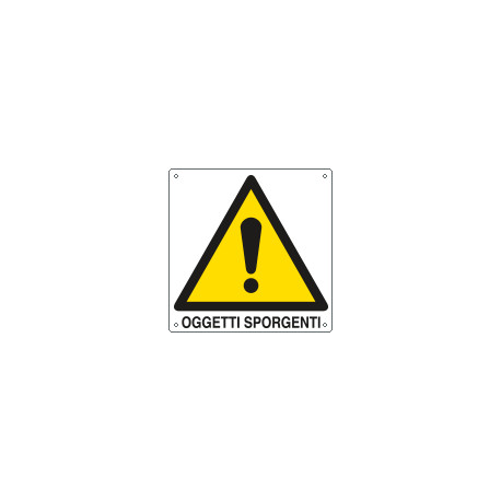 Etichetta autoadesiva pericolo oggetti sporgenti EN ISO 7010