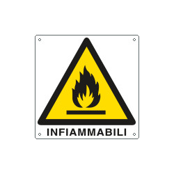 Cartello pericolo pericolo infiammabili EN ISO 7010