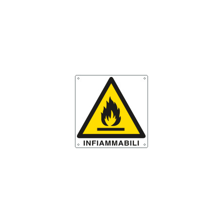 Cartello pericolo pericolo infiammabili EN ISO 7010