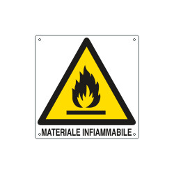 Cartello pericolo materiale infiammabile EN ISO 7010