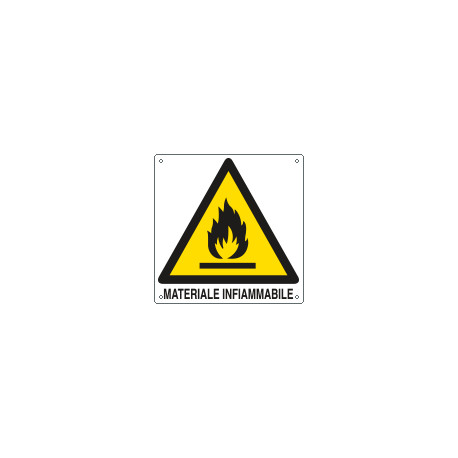 Cartello pericolo materiale infiammabile EN ISO 7010