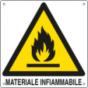 Cartello pericolo materiale infiammabile EN ISO 7010