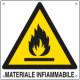 Cartello pericolo materiale infiammabile EN ISO 7010