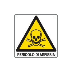 Cartello pericolo pericolo di asfissia EN ISO 7010