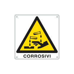 Cartello pericolo corrosivi EN ISO 7010