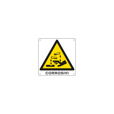 Cartello pericolo corrosivi EN ISO 7010