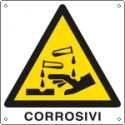Cartello pericolo corrosivi EN ISO 7010