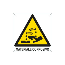 Cartello pericolo materiale corrosivo EN ISO 7010