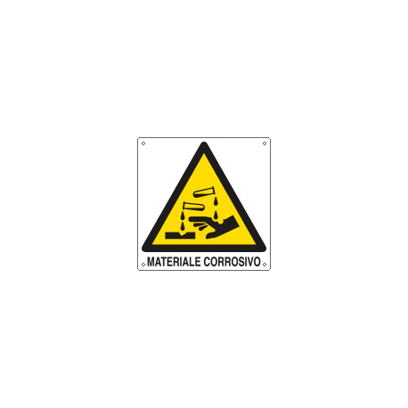 Cartello pericolo materiale corrosivo EN ISO 7010