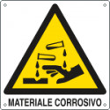 Cartello pericolo materiale corrosivo EN ISO 7010