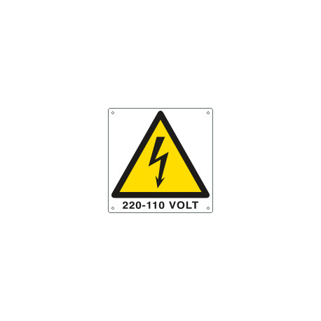 Cartello pericolo 220-110 volt EN ISO 7010