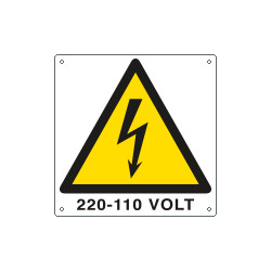 Etichetta autoadesiva pericolo 220-110 VOLT EN ISO 7010