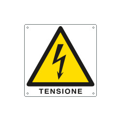 Etichetta pvc autoadesivo pericolo tensione EN ISO 7010