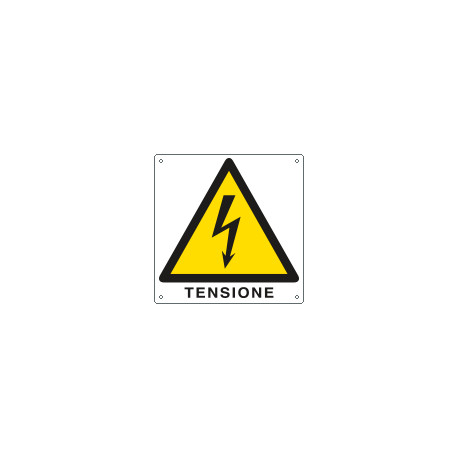 Etichetta pvc autoadesivo pericolo tensione EN ISO 7010