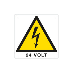 Etichetta autoadesiva pericolo 24 volt EN ISO 7010