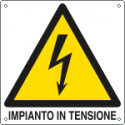 Cartello pericolo impianto in tensione EN ISO 7010