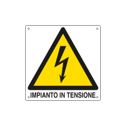 Etichetta autoadesiva pericolo impianti in tensione EN ISO 7010