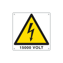 Cartello pericolo 15000 Volt EN ISO 7010