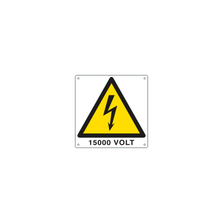 Cartello pericolo 15000 Volt EN ISO 7010