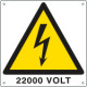 Cartello pericolo 22000 Volt EN ISO 7010