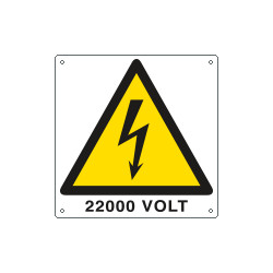 Cartello pericolo 22000 Volt EN ISO 7010