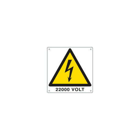 Cartello pericolo 22000 Volt EN ISO 7010