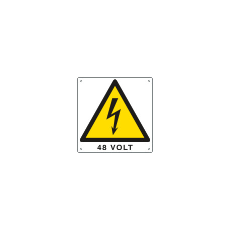 Cartello pericolo 48 Volt EN ISO 7010