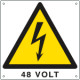 Etichetta autoadesiva pericolo 48 Volt EN ISO 7010