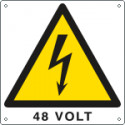 Etichetta autoadesiva pericolo 48 Volt EN ISO 7010