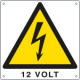 Cartello pericolo 12 Volt EN ISO 7010