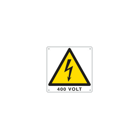 Etichetta pvc autoadesivo pericolo 400 Volt EN ISO 7010