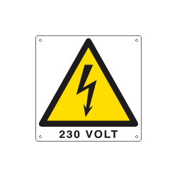 Cartello pericolo 230 Volt EN ISO 7010