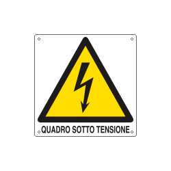 Etichetta pvc autoadesivo pericolo quadro sotto EN ISO 7010