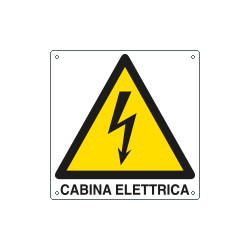 Etichetta pvc autoadesivo pericolo cabina elettrica