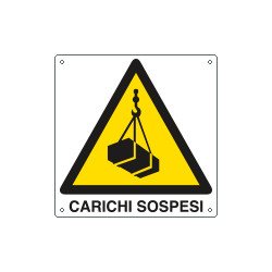 Cartello pericolo carichi sospesi EN ISO 7010