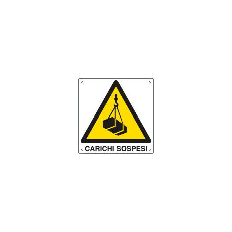 Cartello pericolo carichi sospesi EN ISO 7010