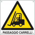 Etichetta adesiva pericolo passaggio carrelli EN ISO 7010