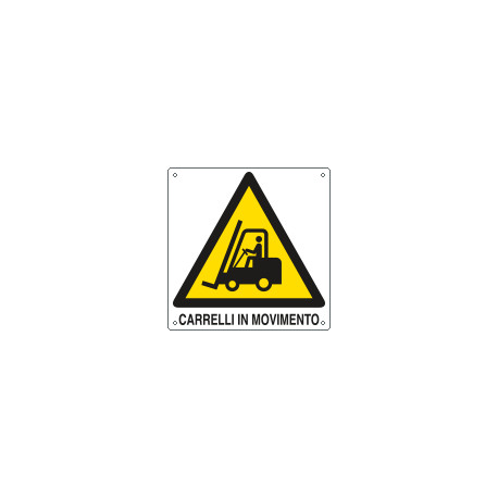 Cartello pericolo carrelli in movimento EN ISO 7010