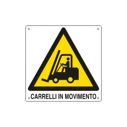 Cartello pericolo carrelli in movimento EN ISO 7010