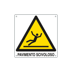 Cartello pericolo pavimento scivoloso scivoloso EN ISO 7010