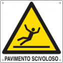 Cartello pericolo pavimento scivoloso scivoloso EN ISO 7010