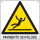 Etichetta adesiva pericolo pavimento scivoloso scivoloso EN ISO 7010