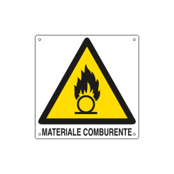 Cartello pericolo materiale comburente EN ISO 7010