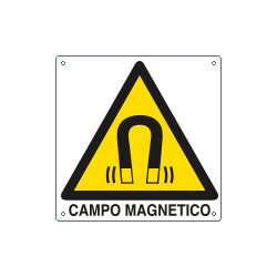 Cartello pericolo campo magnetico EN ISO 7010