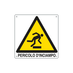 Cartello pericolo pericolo d'inciampo EN ISO 7010