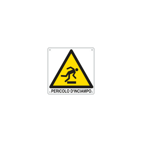 Cartello pericolo pericolo d'inciampo EN ISO 7010