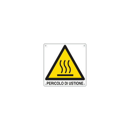 Cartello pericolo pericolo di ustione EN ISO 7010