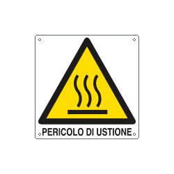Etichetta pvc autoadesivo pericolo ustione EN ISO 7010