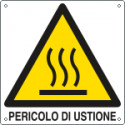 Etichetta pvc autoadesivo pericolo ustione EN ISO 7010